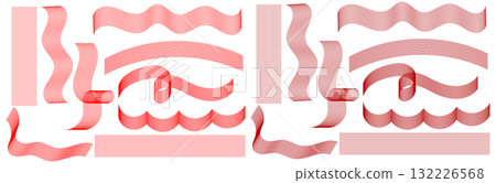 Simple hand-drawn ribbon red Simple hand-drawn ribbon red 132226568