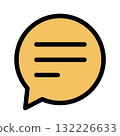 用於訊息和聊天的語音氣泡圖示（黃色）| 簡單的平面設計 132226633