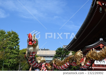 Golden Dragon Dance at Sensoji Temple, Tokyo 132226992