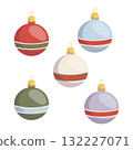 Set of Christmas baubles in pastel colors 132227071