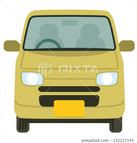 輕型汽車正面插圖（無主線，平面設計） 132227145