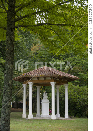Pieta statue in the garden of Basilique Notre-Dame-de-Buglose in France 132227260
