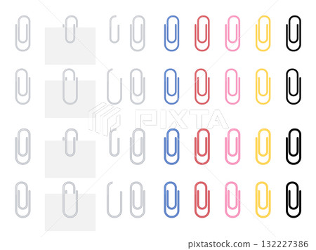 Illustration material set of clips that are easy to hold paper 132227386