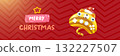 Cute cat gamepad cartoon character vector illustration, striped kitty character wearing a Santa hat, Merry Christmas holiday greeting design, stickers, labels, cards and celebration wide banners 132227507