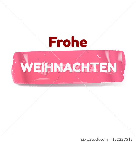 Frohe weihnachten Merry Christmas in German quote pink sticker vector design, creative holiday typography, modern festive graphic art for cards, invitations, social media banners, and decorations. Frohe weihnachten Merry Christmas in German quote pink sticker vector design, creative holiday typography, modern festive graphic art for cards, invitations, social media banners, and decorations. 132227515
