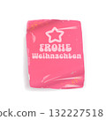 Frohe weihnachten Merry Christmas in German quote pink sticker vector design, creative holiday typography, modern festive graphic art for cards, invitations, social media banners, and decorations. 132227518