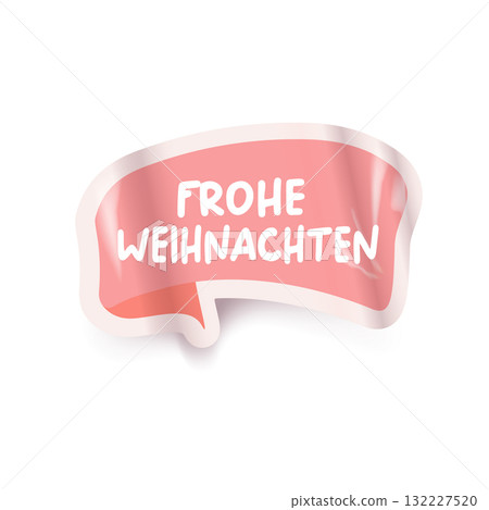 Frohe weihnachten Merry Christmas in German quote pink sticker vector design, creative holiday typography, modern festive graphic art for cards, invitations, social media banners, and decorations. Frohe weihnachten Merry Christmas in German quote pink sticker vector design, creative holiday typography, modern festive graphic art for cards, invitations, social media banners, and decorations. 132227520