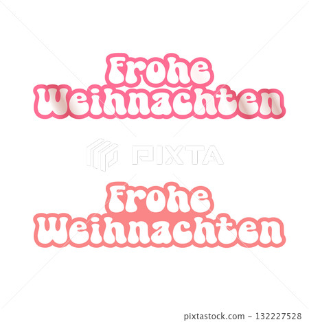 Frohe weihnachten Merry Christmas in German quote pink sticker vector design, creative holiday typography, modern festive graphic art for cards, invitations, social media banners, and decorations. Frohe weihnachten Merry Christmas in German quote pink sticker vector design, creative holiday typography, modern festive graphic art for cards, invitations, social media banners, and decorations. 132227528