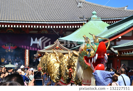 Golden Dragon Dance at Sensoji Temple, Tokyo 132227551