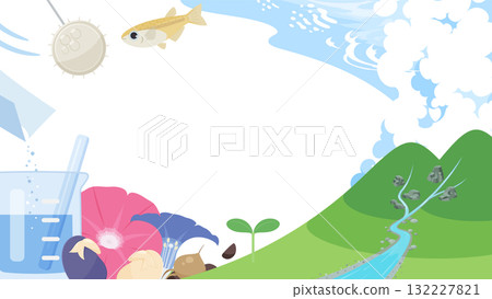 Background illustration of the content of 5th grade science elementary school_16:9 132227821