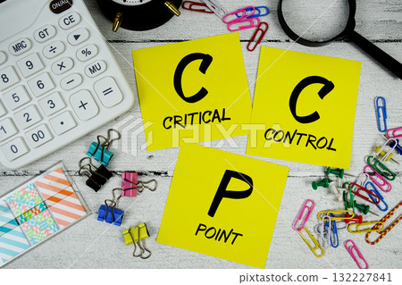CCP Critical Control Point text phrase of business and financial concept 132227841