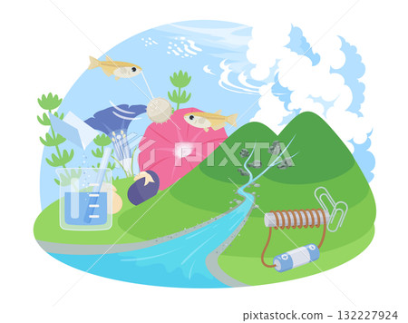 根據小學五年級科學內容繪製的插圖素材 132227924