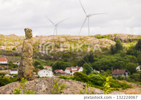 wind turbines farm on coast hills wind turbines farm on coast hills 132228067