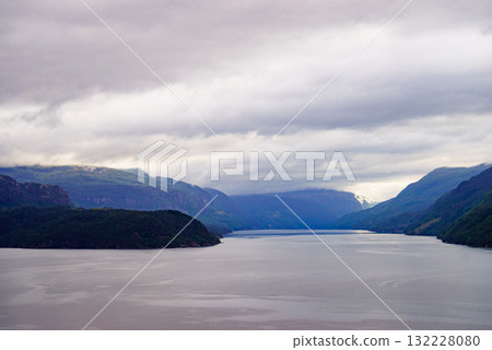 Fjord landscape, Saudafjord in Norway 132228080