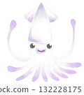 魷魚插畫水彩風格 132228175