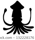 魷魚剪影圖 132228176