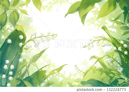 Landscape with lily of the valley 132228773