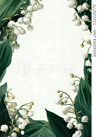Watercolor illustration of lily of the valley 132228775
