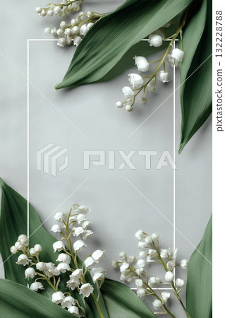 White flower frame 132228788