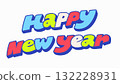 New year 2026 typography greeting and wish for decoration colorful 132228931