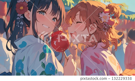 A girl in a yukata A girl in a yukata 132229338