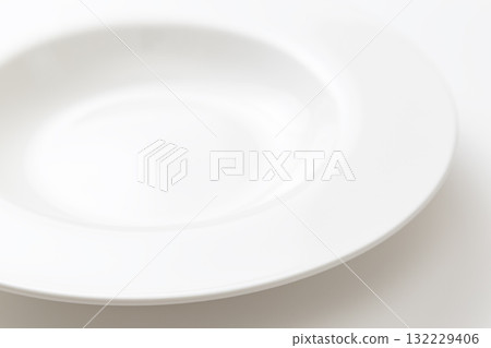 White pasta plate on white background White pasta plate on white background 132229406