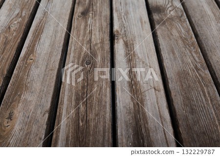 Detailed texture of rustic wooden planks in warm tones 132229787