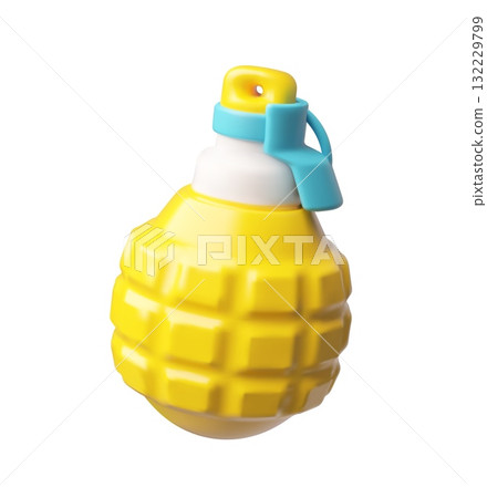 Bomb, grenade 3D plastic style vector icon, cartoon TNT explosive with detonator, dynamite, explosive tools for mining 132229799