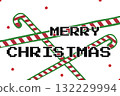Bright candy canes and festive message create a cheerful holiday scene for everyone 132229994