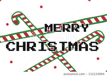 Bright candy canes and festive message create a cheerful holiday scene for everyone 132229994