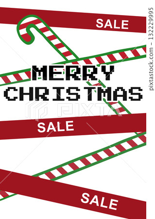 Festive holiday sale announcement featuring candy canes and cheerful design elements Festive holiday sale announcement featuring candy canes and cheerful design elements 132229995