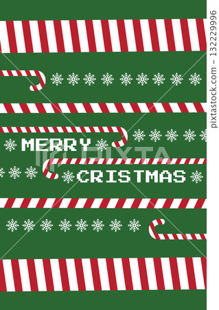 Colorful holiday design features candy canes and cheerful message for Christmas celebration Colorful holiday design features candy canes and cheerful message for Christmas celebration 132229996