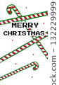 Merry Christmas design featuring candy canes and festive snowflakes for holiday cheer 132229999
