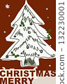 Creative Christmas tree drawing with simple decorations and festive message 132230001