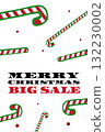 Merry Christmas big sale announcement with festive candy canes in a cheerful design 132230002