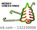 Bright and colorful Christmas design with tree and candy canes showcasing holiday spirit 132230006