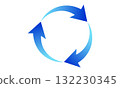 Illustration of a circular arrow with a refreshing blue gradient 132230345