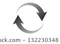 Illustration of a recycling/circulation arrow expressed in monochrome gradient 132230348