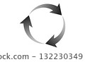A simple illustration of a circular arrow expressed in monochrome gradient 132230349