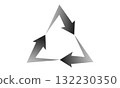 Illustration of a triangular circular arrow expressed in monochrome gradient 132230350
