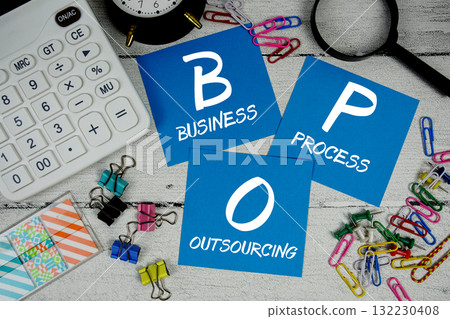 BPO Abbreviation of Business Process Outsourcing text phrase of business and financial concept 132230408