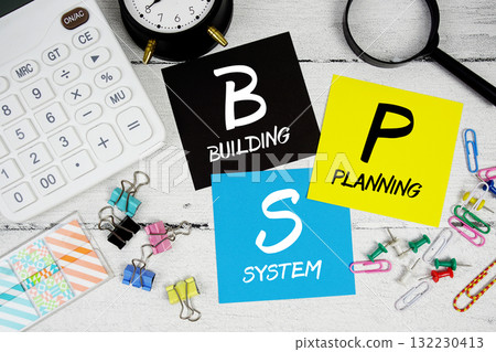 BPS Abbreviation of Building Planning System text phrase of business and financial concept 132230413
