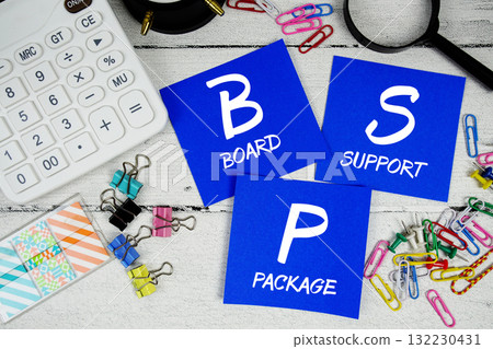 BSP Abbreviation of Board Support Package text phrase of business and financial concept 132230431