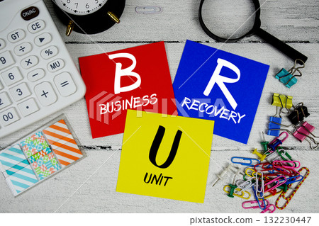 BRU Abbreviation of Business Recovery Unit text phrase of business and financial concept BRU Abbreviation of Business Recovery Unit text phrase of business and financial concept 132230447
