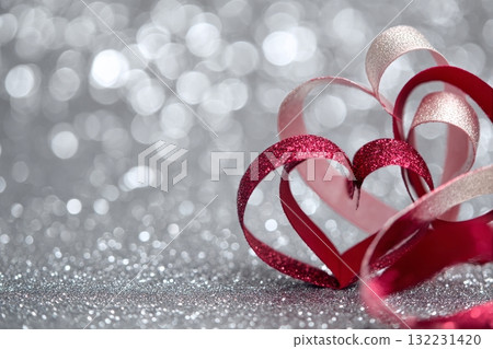 Colorful Ribbon Hearts Create a Festive Atmosphere for Celebrations and Events 132231420