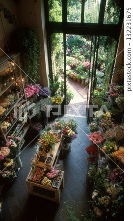 Colorful Flower Shop Filled With a Variety of Blooms During Daylight Hours Colorful Flower Shop Filled With a Variety of Blooms During Daylight Hours 132231675
