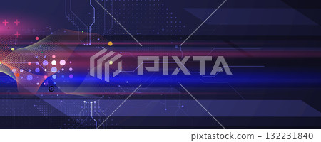 Abstract high particles technology and science circuit background 132231840