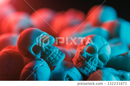 Miniature skulls background. Skull background 132231871