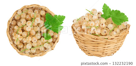 white or yellow currant in a wicker basket isolated on white background with full depth of field white or yellow currant in a wicker basket isolated on white background with full depth of field 132232190