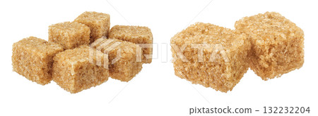 brown sugar cubes isolated on white background brown sugar cubes isolated on white background 132232204